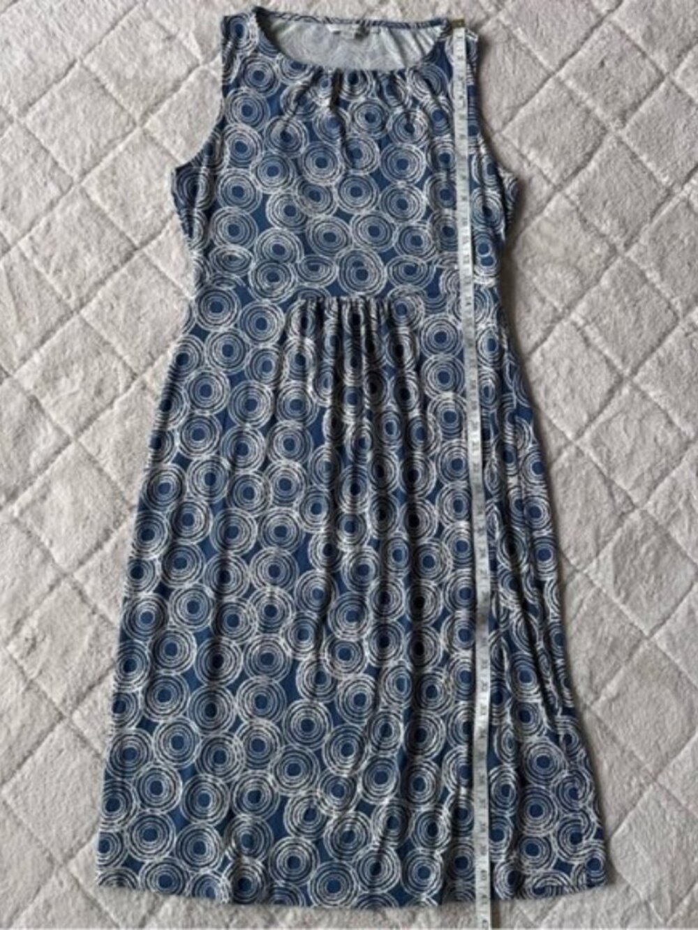 Boden | Blue Circle Print Jersey Knit Dress | Size 10L - Picture 13 of 13